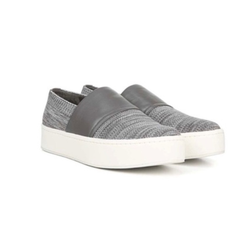 NIB $225 Vince Ward Knit Slip-On Platform Sneaker in Grey - size 6.5!